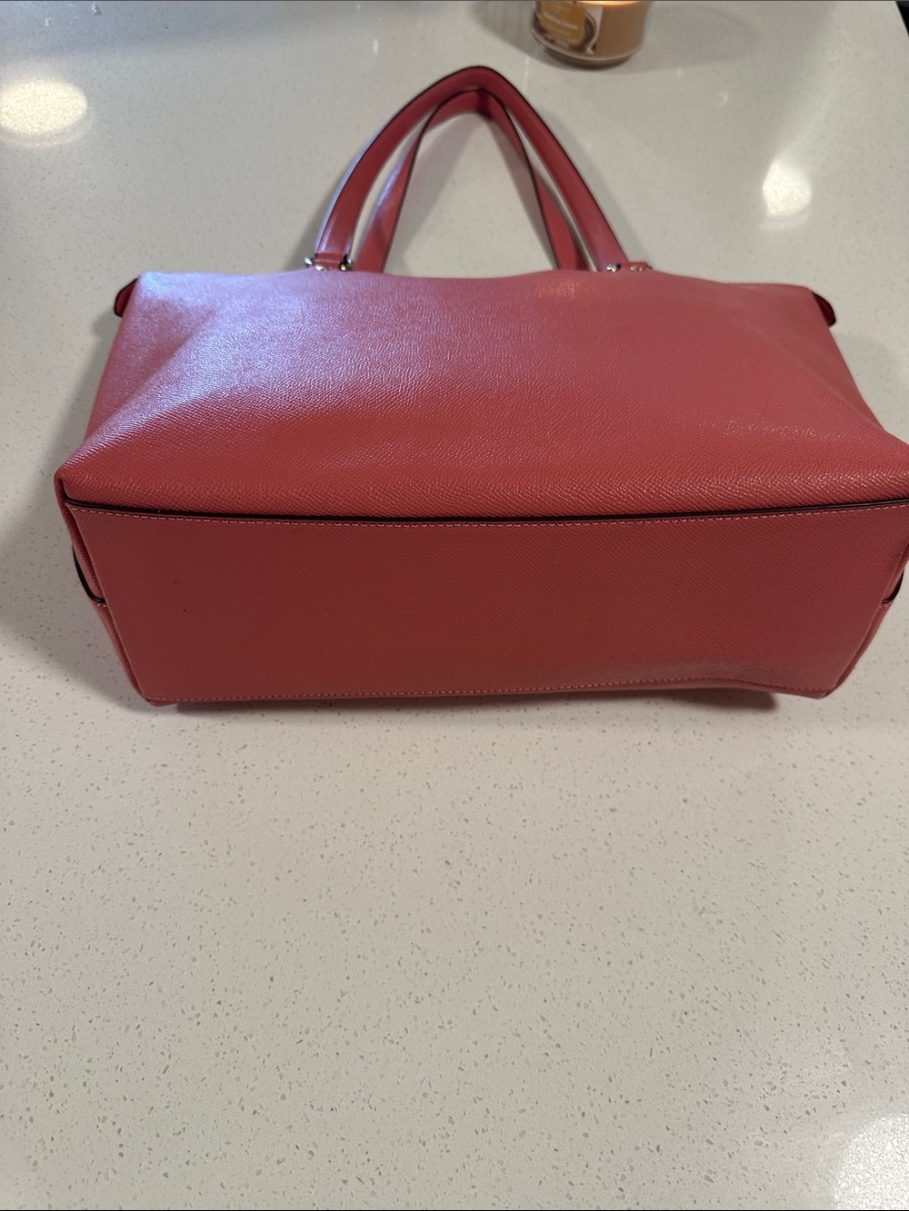 Coach Coral Pink Saffiano Leather Tote with Front Zip - Picture 6 of 11